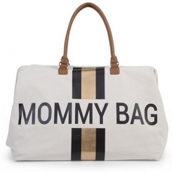 Mommy Bag - White Gold / Black Stripes
