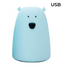 Silikonska LED svjetiljka - Medo plava USB
