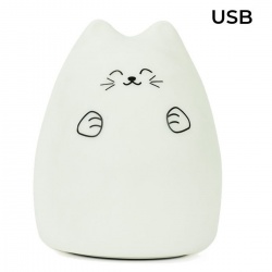 Silikonska LED svjetiljka - Mačka bijela USB