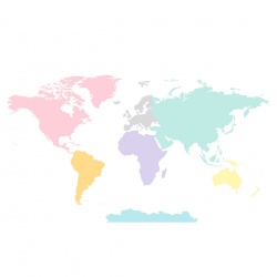 Naljepnica za zid Karta svijeta - Pastel